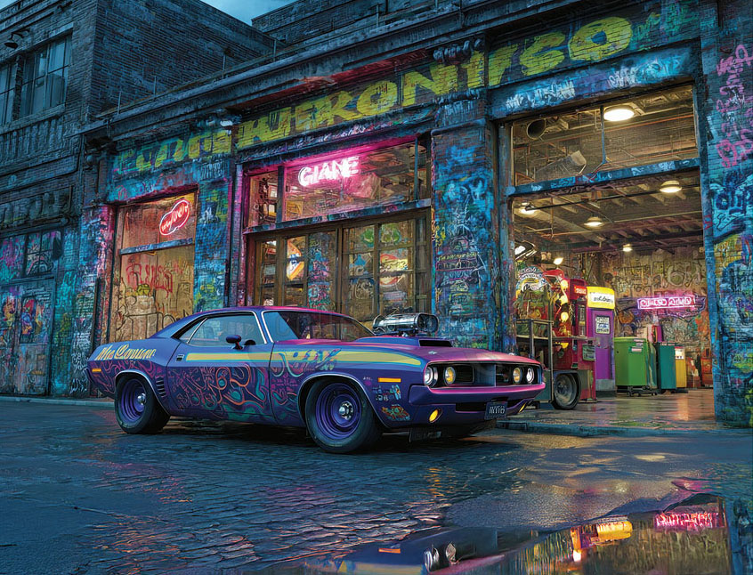 Cinematic Autos Print Series: Fantasy Painted Muscle Power Race Cars Hot Rods and Bikes